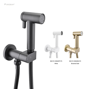 PINEBAY New Fashion Bathroom Matte Black Handheld Douche Spray Shower WC ABS Easy Control Bidet Sprayer Set Woman Toilet <strong>Shattaf</strong> - Product Image 4