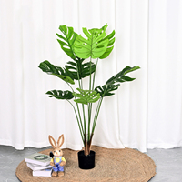 Plante artificielle vertes en plastique sur pied, plante en pot, plante à feuilles de carapace de tortue, bonsaï, fleurs décoratives, longue durée