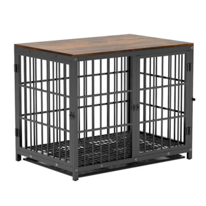 Décor élégant chenil intérieur en bois avec <span class=keywords><strong>porte</strong></span> <span class=keywords><strong>coulissante</strong></span> pratique rembourrage confortable cadre en fer-meubles pour la relaxation des animaux de compagnie - Product Image 3