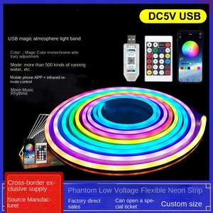 Strip Marquee <span class=keywords><strong>LED</strong></span> ajaib fleksibel tegangan rendah 5V lintas batas tahan air USB luar ruangan tali lampu air mengalir warna-warni IP65 - Product Image 3