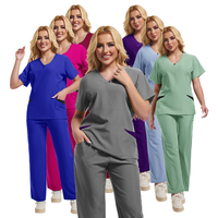 OEM grande taille, colorés, à la mode, ajustés, vente en gros d'uniformes médicaux pour infirmière, ensembles d'uniformes, vêtements de travail de beauté pour spa et hôpital