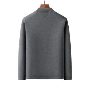 Conjunto de Cárdigan Informal con Logotipo Personalizado para Hombres de Mediana Edad y Mayores, Chaqueta Acolchada de Terciopelo para Invierno, para Papá y Abuelo - Product Image 1