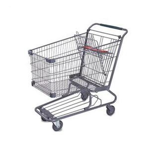 アジアスタイルショッピングトロリースーパーマーケット機器金属折りたたみトロリー - Product Image 4