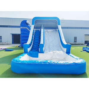 Castillo Inflable Comercial Azul con Tobogán Acuático, Parque Acuático Inflable Gigante con Piscina para Parque Acuático - Product Image 3