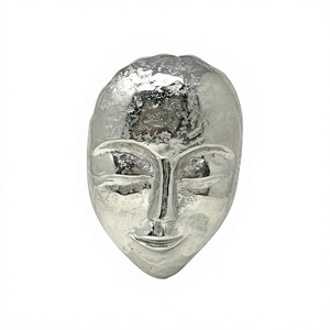 Sculpture Abstraite en Métal, Statue Artistique de Couple Argentée, Profil Humain Moderne sur Socle en Marbre, Décoration de Luxe pour Salon - Product Image 1