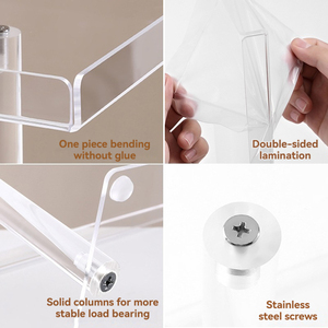 Nhà Máy Bán Buôn <span class=keywords><strong>3</strong></span> Tier Phục Vụ Khay Có Thể Tháo Rời Cupcake Tự Chọn Món Tráng Miệng Risers Đứng Acrylic Khay Cho Đám Cưới Bé Tắm - Product Image 3