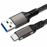 USB3.2 Gen2 10Gbps kabel USB kabel 3A 60W QC3.0 pengisian daya cepat untuk Samsung NVMe Hard Disk eksternal Data Android kabel kepang