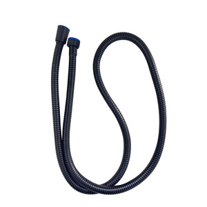 Juego de ducha negro de 5 velocidades con manguera, cabezal de ducha redondo tipo lluvia, ABS, portátil, fácil de limpiar, para baño. - Product Image 4