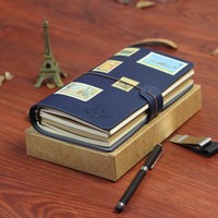 Portable Vintage A6 cahier en cuir personnalisé feuilles mobiles Journal de voyage petit créatif papeterie journal cadeau pour les étudiants