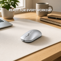 Souris sans fil double mode 2,4 GHz, design exclusif, molette métallique, 1600 DPI, 4 boutons, Type C pour le bureau