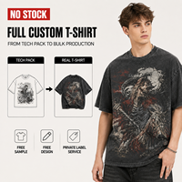 T-shirt graphique vintage délavé personnalisé IKDEER, coupe oversize en coton à manches courtes pour marque streetwear, commande en gros
