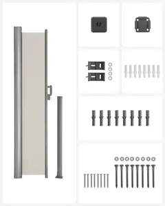 Janekmouse — auvent latéral rétractable en aluminium, Protection anti-soleil de confidentialité, 180x300 cm, balcon personnalisés
