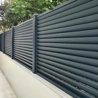 Clôture de jardin en aluminium à lamelles horizontales, traitée thermiquement sur mesure, écologique, durable, pour villa, jardin, cour