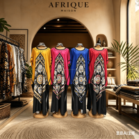 Robes pour femmes en gros, vêtements ethniques musulmans imprimés, robes décontractées à col en V