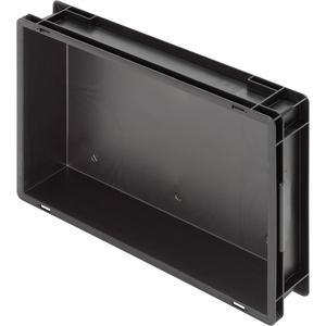 Leitfähiger stapelbehälter, 2 griffleisten, lxbxh 600x400x120มม., 22ลิตร, Schwarz - Product Image 3