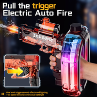 Pistolet à eau électrique automatique avec lanceur annulaire, lumières colorées et effets sonores, jouet de tir extérieur pour enfants garçons et filles