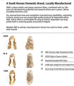 Perruque synthétique complète - Perruque droite à boucles en C, superposée, avec frange - Product Image 4