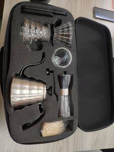 Versare sopra la caffettiera Set regalo metallo nero classico acciaio inossidabile strumenti per <span class=keywords><strong>caffè</strong></span> e tè negozi di alimenti e bevande macinacaffè - Product Image 3