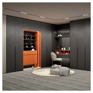Armoire italienne, dernier modèle, grand espace, meubles de chambre à coucher, armoires en bois, armoire durable avec rangement et éclairage - Product Image 3