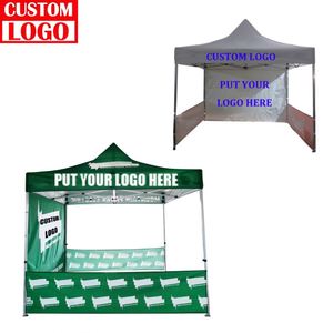 Carpa Gazebo Plegable Resistente con Marco de Aluminio, Impresión Personalizada, 10x10 pies, con Ruedas y Bolsa - Product Image 1