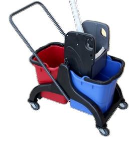 CKS 3223 Double Bucket 50L Plastic Cleaning Trolley with Jumbo Wringer Heavy Duty Janitorial Mop Cart for Professional Cleaning - Product Image 1