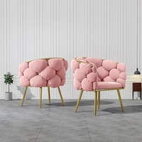 Fauteuil de manucure commercial moderne, luxe léger, fauteuil à dossier haut, fauteuil de maquillage, canapé individuel, fauteuil en velours avec pieds dorés