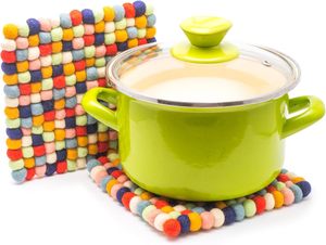 5 gói thủ công đầy màu sắc Len cảm thấy bóng trivet đế lót ly placemats đế lót ly cà phê - Product Image 6