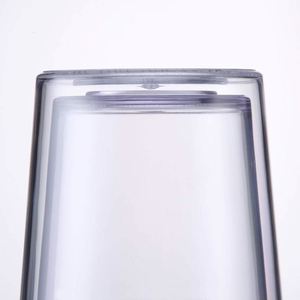 Clear Custom Printed 20/24/32/16oz Double Wall Reusable BPA Free Eco-friendly <b>Plastic</b> Tumbler for Party Thermal Insulation - Product Image 3