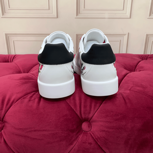 Nouvelles tendances mode 2026 Dolces : Chaussures décontractées Gabbna pour hommes et femmes, imprimées couleur, dessus blanc, maille tissée plate, pour usage quotidien - Product Image 2