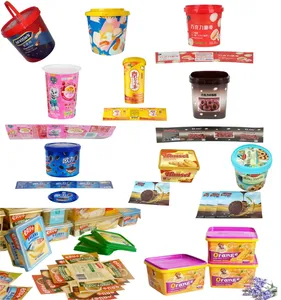 disposable custom logo printed round IML label pp ice cream plastic box containers cup for cutting machine