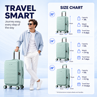 Valise à roulettes rigide légère personnalisée OEM avec poche avant, port USB et protection anti-rayures en PC pour marque