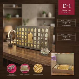 handmade Premium Resin Gift <b>Box</b> D-1 18x10 Inch 16 Cavity With 4 Jars Handmade Carved Rectangle Satin Cloth Setting - Product Image 1