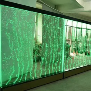 Panel air terjun lampu dekorasi cerdas kabinet layar dinding gelembung air akrilik lampu dekorasi lemari anggur bercahaya