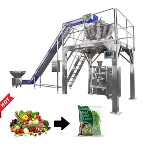 सीई पूर्ण-स्वत: वजन भरने खड़ी सलाद Watercress सब्जी फल गाजर गोभी पैकेजिंग मशीन के लिए तकिया बैग