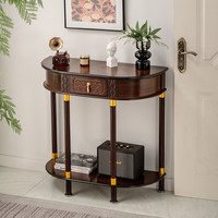 Nouvelle table console semi-circulaire en bambou de style chinois, table d'entrée, table de couloir, table murale, table de maquillage, meubles de maison