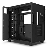 Boîtier de jeu PC H9 Flow Black RGB Mid Tower-Haut débit d'air, verre trempé, prise en charge ATX/MATX