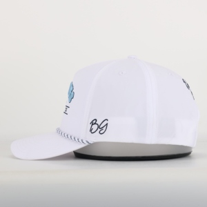 Gorra de golf de 5 paneles de poliéster 100% al por mayor gorra de béisbol estructurada de alta calidad Logotipo de cuerda en relieve gorras deportivas impermeables - Product Image 3