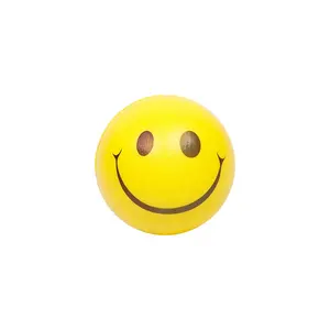 Stretchy Promotional PU Foam Smiley Face Shape Stress Ball Custom Logo For Kid Soft Stress Ball