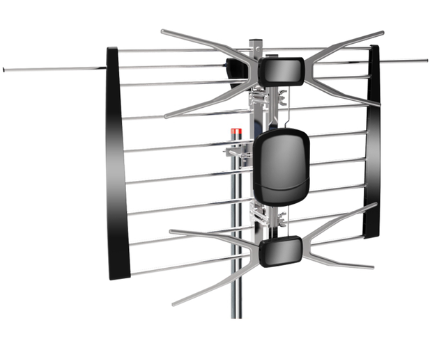 Customized Outdoor UHF/VHF Yagi Digital DVB-T2 HDTV Antenna High Gain 8-15dB 42 Elements 470-862MHz 75 Pole Mount 4G/5G Filter