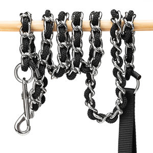 HanYang OEM-Correa de metal a prueba de masticación personalizada, correa de perro antimordedura con cómodo mango acolchado suave para perros medianos y grandes - Product Image 6