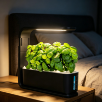 Mesin Hidroponik Pintar untuk Menanam Sayuran dan Herbal Dalam Ruangan, 60LED Timer Pompa 1.6L Paket Lengkap