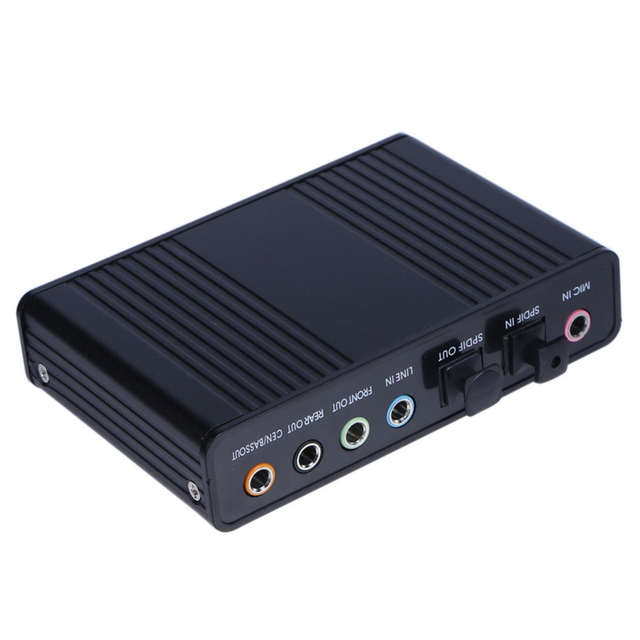 New Arrival External Sound Card USB 6 Channel 5.1 External Audio Music Sound Card  for Laptop PC with Driver CD + USB Cable