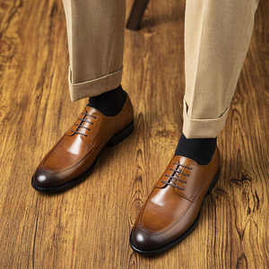 Nouvelles Chaussures Habillées en Cuir pour Hommes Printemps/Automne 2026, en Cuir de Vachette Pleine Fleur Respirant, Style Simple - Product Image 4