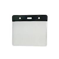 Porte-badge horizontal en vinyle PVC Bestom, barre de couleur, format gouvernemental, pochette pour carte d'identité, porte-badge horizontal en vinyle PVC Bestom, barre de couleur
