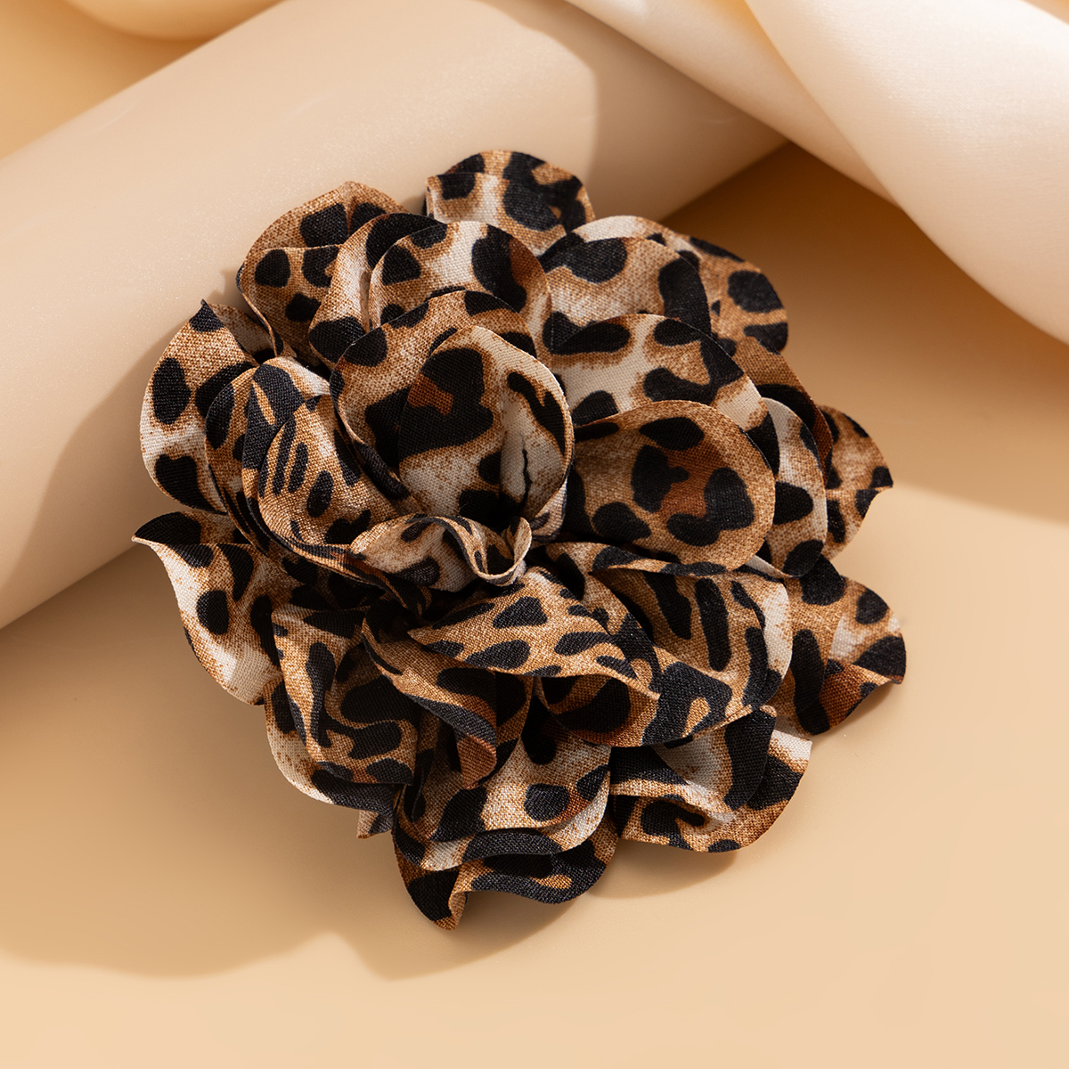 Broche Fleur Motif Léopard Pour Femme - Clip Fait à La Main, Accessoire De Mode Pour Pull, Manteau, Fête
