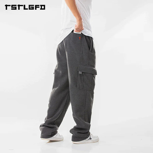 Pantalon de jogging cargo ample coupé-cousu en molleton épais 400 g/m², délavage vintage, style streetwear oversize, vente en gros - Product Image 5