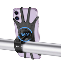 Support de téléphone portable en silicone Support rotatif à 360 degrés pour vélo, vélo, scooter Installation facile pour toute utilisation de téléphone portable