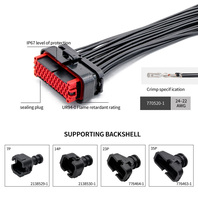 Conector Macho Impermeable IP67 de Nylon para Automoción Jiefond, Arnés de Cables Eléctricos
