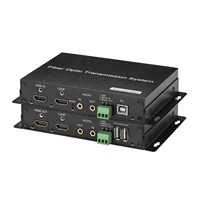 Konverter Serat Optik 10G Rate EDID Video dengan Local Loop Out; 1 Saluran Audio Bidirectional 3.5 4K60Hz