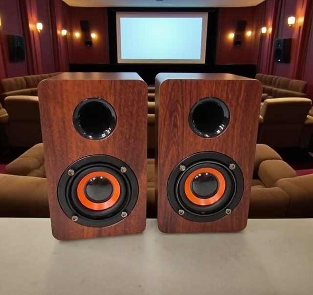 Best Sellers Custom Hifi Desktop Wooden Horn Stereo Subwoofer Amplifier Speaker Audio System Strong Bass Surround Sound Speakers